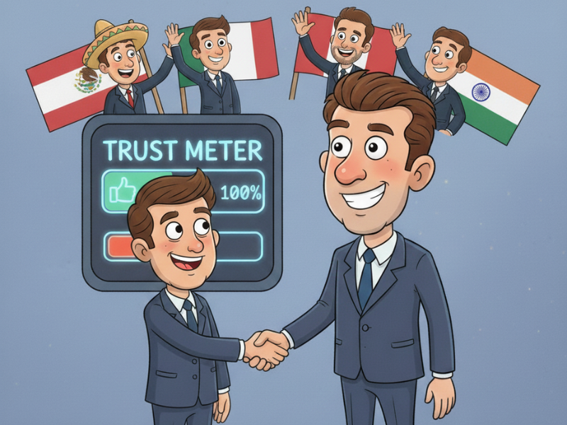 hands with client